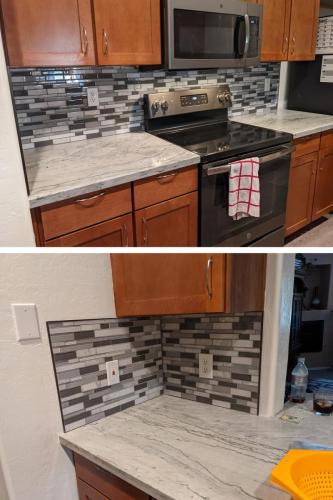 Glass Tile Backsplash Installation