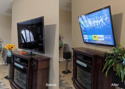 Above Electric Fireplace Installations 